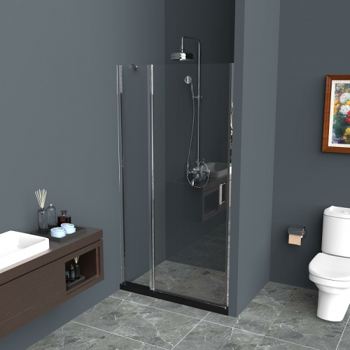 картинка Душевая дверь BelBagno Uno 110 UNO-B-12-40+70-C-Cr профиль Хром стекло прозрачное от магазина Сантехстрой