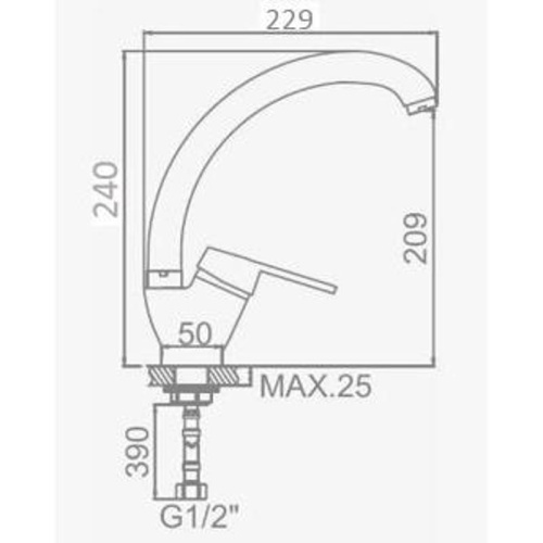 картинка Смеситель для кухни D-Lin D150452-1, хром от магазина Сантехстрой