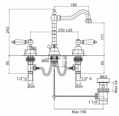 картинка Смеситель для раковины Cezares first-bls2-01-bi Хром от магазина Сантехстрой