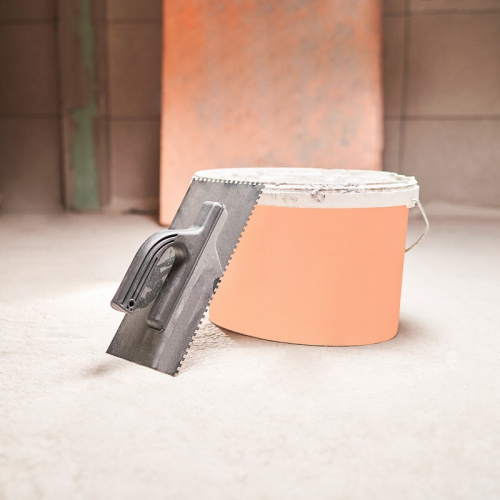 картинка Гладилка нержавеющая 130х270 мм,  зуб 4х4 мм,  пластиковая ручка REXANT от магазина Сантехстрой