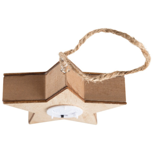 картинка Деревянная фигурка с подсветкой Звездочка 24x13x3,6 см от магазина Сантехстрой