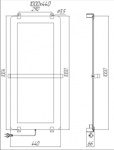 картинка Полотенцесушитель электрический Allen Brau Infinity 100x44 с рейлингом 2.0 и креплением, медь браш от магазина Сантехстрой