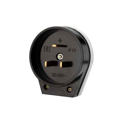 картинка Вилка ВШ для электрической плиты 32 А,  250 В,  2Р+РЕ (ОУ) черная REXANT от магазина Сантехстрой