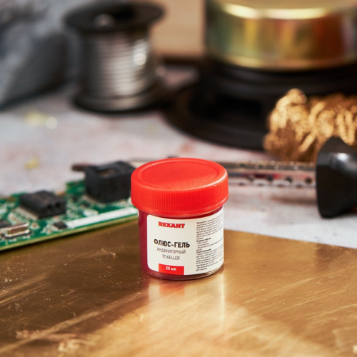 картинка Флюс-гель для пайки REXANT,  TT KELLER индикаторный,  20 мл,  банка от магазина Сантехстрой