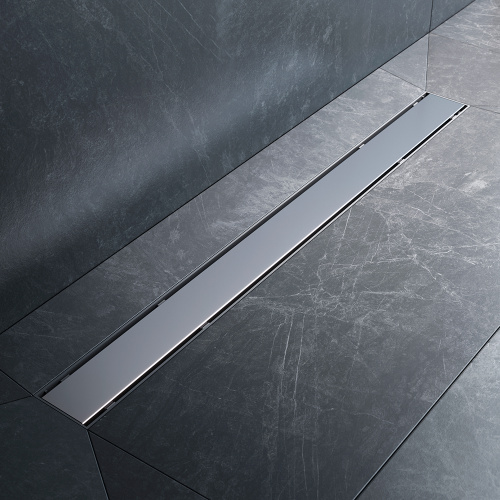 картинка W02SC-U11-080-04SB PrimeFlow Трап для душа линейный универс затвор Tile 80см цвет сталь мат от магазина Сантехстрой