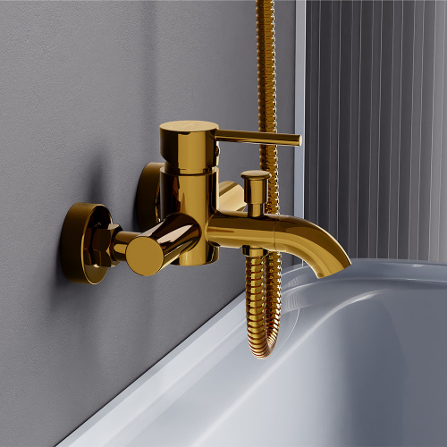 фото 361000600 scandinavian pure, смеситель для ванной и душа, золото