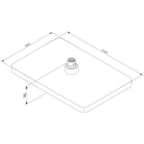 картинка 940050300 Merkur верхний душ, квадрат, черный от магазина Сантехстрой