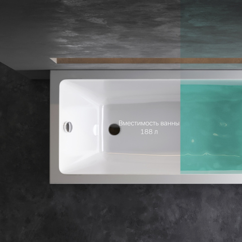 картинка W93A-160-070W-A Gem, ванна акриловая 160x70 см от магазина Сантехстрой