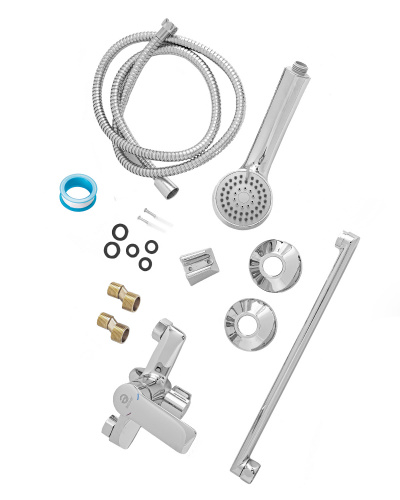 картинка Смеситель для ванны/душа Agger Clean A2421100 с душевым набором от магазина Сантехстрой