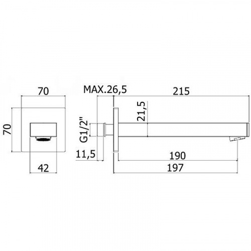 фото излив для смесителя paffoni zboc111no черный матовый