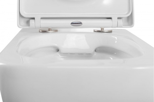 картинка Подвесной безободковый унитаз Art&Max MONZA с сиденьем в комплекте AM232CHR/SC от магазина Сантехстрой