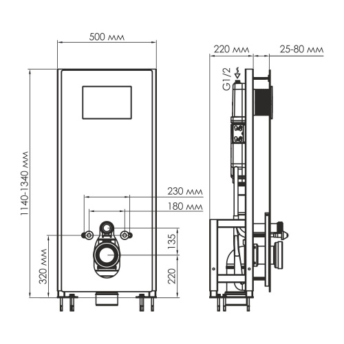 картинка Glan 66TLT.010.ME.WH.BN03 Система инсталляции для унитазов от магазина Сантехстрой