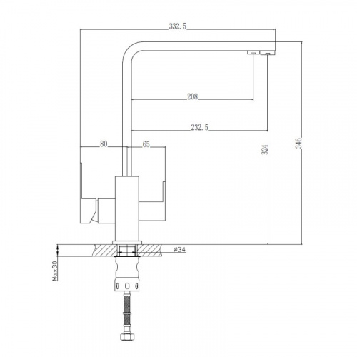 картинка Смеситель для кухни Haiba (HB76803-2) от магазина Сантехстрой