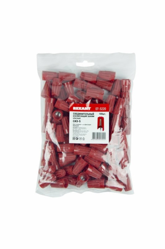 картинка Соединительный изолирующий зажим СИЗ-5, ø 5,4 мм (3,0-17,0 мм²) красный REXANT от магазина Сантехстрой