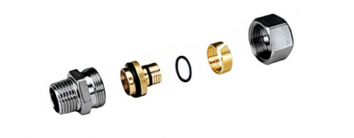 картинка Прямой фитинг GIACOMINI с наружней резьбой 3/4x(20x2) (Комплект 5 шт. из 5-и составляющих) от магазина Сантехстрой