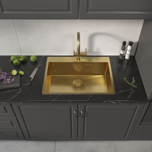 картинка Кухонная мойка Reflexion Iseo RX2265GD брашированное золото от магазина Сантехстрой