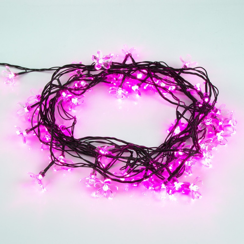 картинка Гирлянда светодиодная Цветы Сакуры 50 LED РОЗОВЫЕ 7 метров с контроллером от магазина Сантехстрой