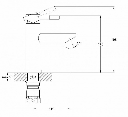 картинка Смеситель для раковины Solone EZA1-B090 от магазина Сантехстрой