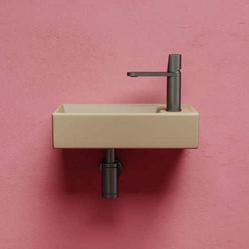 картинка CN6051LMC Умывальник подвесной прямоугольный (чаша слева, отверстие под смеситель справа) цвет капуч от магазина Сантехстрой