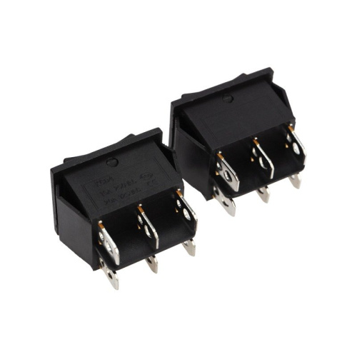 картинка Переключатель клавишный 250V 15А (6с) (ON)-OFF-(ON) черный с нейтралью Б/Фикс (RWB-508, SC-767) REXANT от магазина Сантехстрой