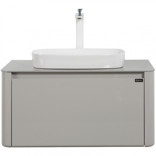 картинка Комплект мебели для ванной Black&White Universe U915.800 80 915800 подвесной Glossy light grey от магазина Сантехстрой