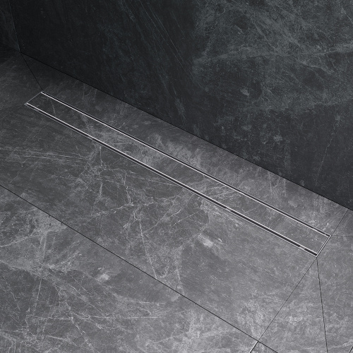 картинка W02SC-U11-090-04SB PrimeFlow Трап для душа линейный универс затвор Tile 90см цвет сталь мат от магазина Сантехстрой