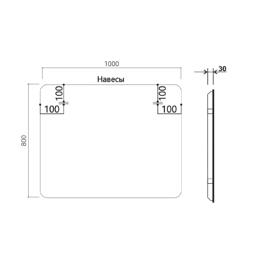 картинка Зеркало LED VLM-3MA100-2 1000х800 c сенсорным выключателем и диммером, антизапотевание от магазина Сантехстрой