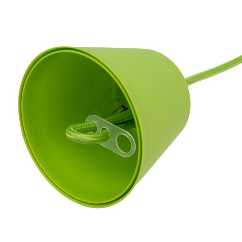 картинка Патрон E27 силиконовый со шнуром 1 м зеленый REXANT от магазина Сантехстрой