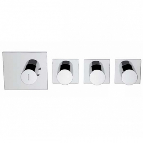 картинка Bossini Oki Термостат для душа, встраиваемый (внешняя часть), с девиаторм/запорным вентилем на 3 - 6 выходов, уст-ка верт/гор., цвет: хром от магазина Сантехстрой