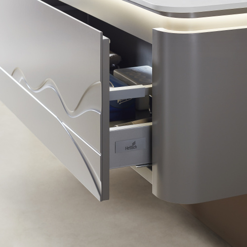 картинка Комплект мебели B&W V-2400 основной шкаф Hettich Actro, Corian, зеркало LED, Anti-fog (1800x550x550) от магазина Сантехстрой