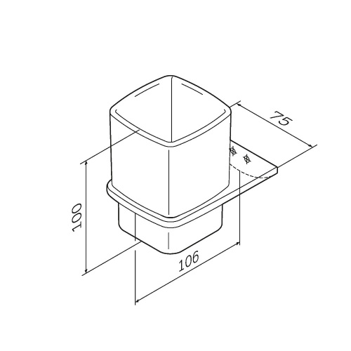 картинка A50A34322 Inspire V2.0, Стеклянный стакан с настенным держателем, черный, шт от магазина Сантехстрой