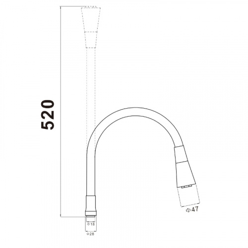 фото гибкий излив savol 1/2″ черный (s-mcg-h)
