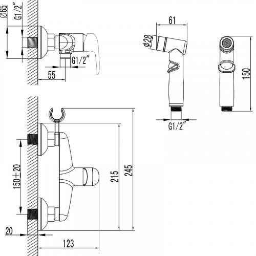 картинка Гигиенический душ Lemark (Pramen LM3318BL) от магазина Сантехстрой