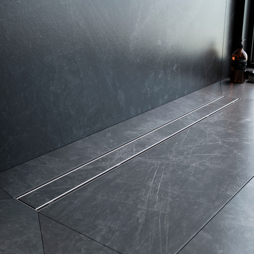 картинка W02SC-U11-090-04SB PrimeFlow Трап для душа линейный универс затвор Tile 90см цвет сталь мат от магазина Сантехстрой