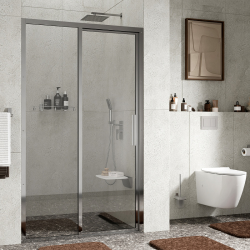 картинка Душевая дверь WasserKRAFT Lopau 120 32S05L профиль Хром стекло прозрачное от магазина Сантехстрой