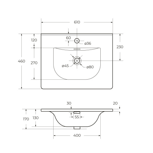 картинка Керамическая раковина BelBagno BB-8099-60 от магазина Сантехстрой