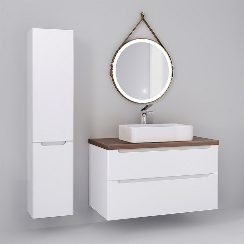 картинка Зеркало Jorno Wood 60 Wood.02.60/ТК с подсветкой с бесконтактным выключателем от магазина Сантехстрой