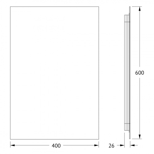 картинка Зеркало с фацетом и LED-подсветкой настенное GLOW DEFESTO 40x60 см, DF 2512 от магазина Сантехстрой