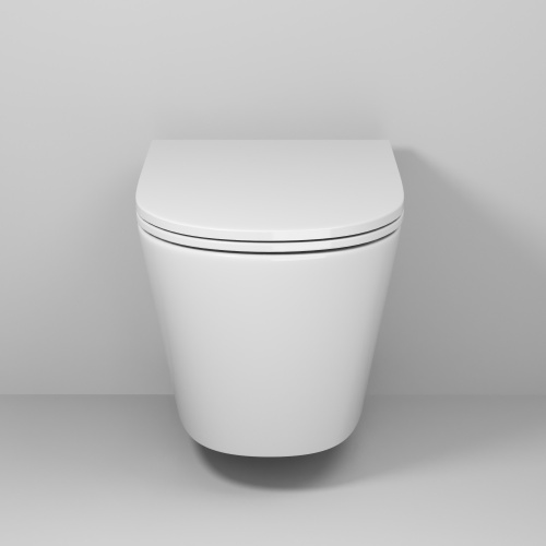 картинка Унитаз подвесной Grossman GR-4403SQ (540х368х350) безободковый,белый с тонкой крышкой,микролифт,смыв торнадо,1 место от магазина Сантехстрой