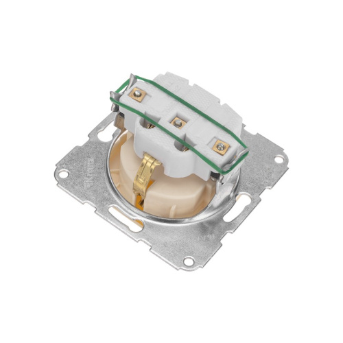 картинка DEA Розетка 1-ая с/з с крышкой с/у 16А мех.  Беж KRANZ от магазина Сантехстрой