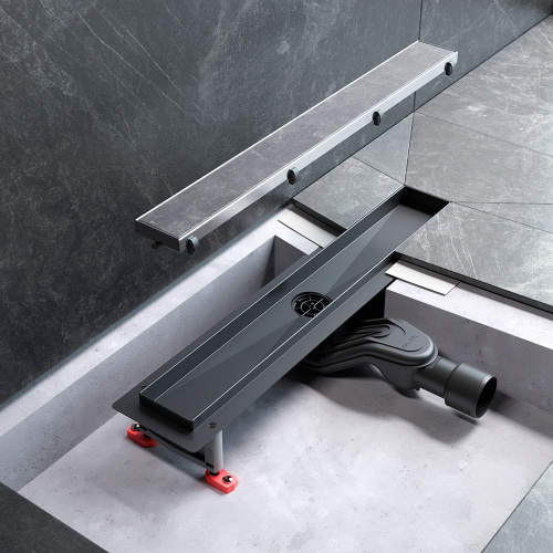 картинка W01SC-U11-050-04SB MasterFlow Трап для душа линейный универс затвор Tile 50см цвет сталь мат от магазина Сантехстрой