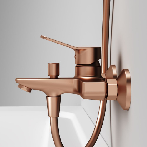 фото f85a10044 x-joy, смеситель д/ванны/душа, роз. золото