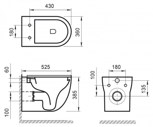 картинка Комплект 4 в 1 Унитаз подвесной BelBagno ONDA BB066CHR с сиденьем BB870SC + Система инсталляции для унитазов BelBagno BB002-80 с кнопкой смыва BB005-P от магазина Сантехстрой