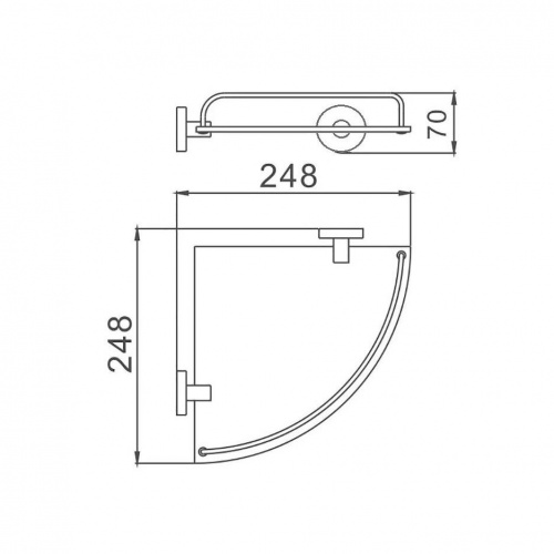 картинка Полка стеклянная угловая D-Lin D264111, черный от магазина Сантехстрой