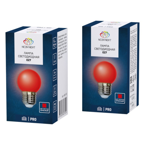 картинка Лампа шар e27 5 LED Ø45мм - красная от магазина Сантехстрой