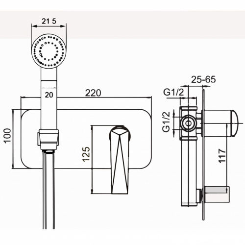 картинка Гигиенический душ со смесителем Boheme Venturo 387-W Золото Белый от магазина Сантехстрой