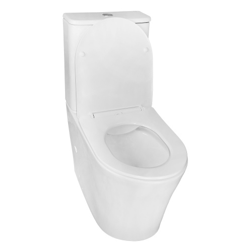 картинка Унитаз-компакт Azario ANTEO ROUND 385х630х820 напольный, безободковый, быстросъемное сиденье микролифт (AZ-1219A) от магазина Сантехстрой