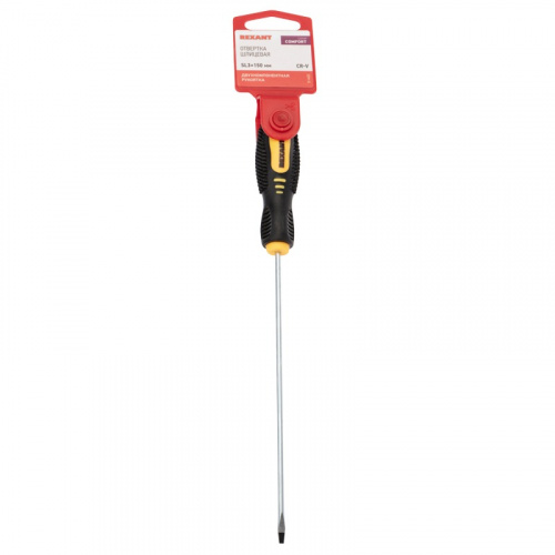 картинка Отвертка шлицевая SL3х150мм,  двухкомпонентная рукоятка REXANT от магазина Сантехстрой