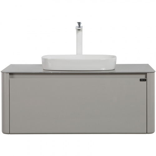 картинка Комплект мебели для ванной Black&White Universe U915.1000 100 9151000 подвесной Glossy light grey от магазина Сантехстрой