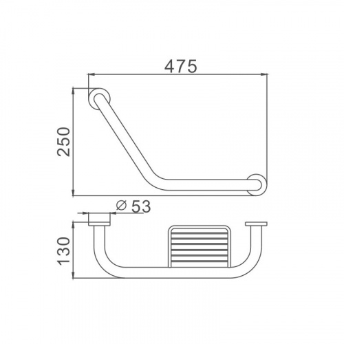 картинка Поручень с мыльницей для ванной Haiba хром (HB1719) от магазина Сантехстрой